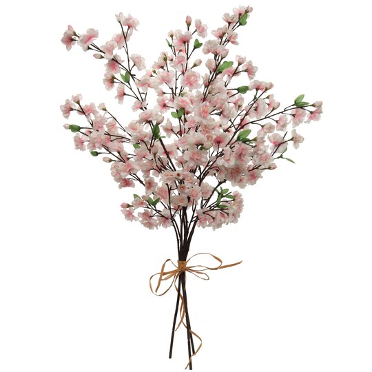 Floral Home; 6-Pack Light Pink Cherry Blossom Stems - Realistic Silk Flowers for Floral Arrangements, Bouquets & Home Decor by Floral Home®; Category:Stems; Image:1